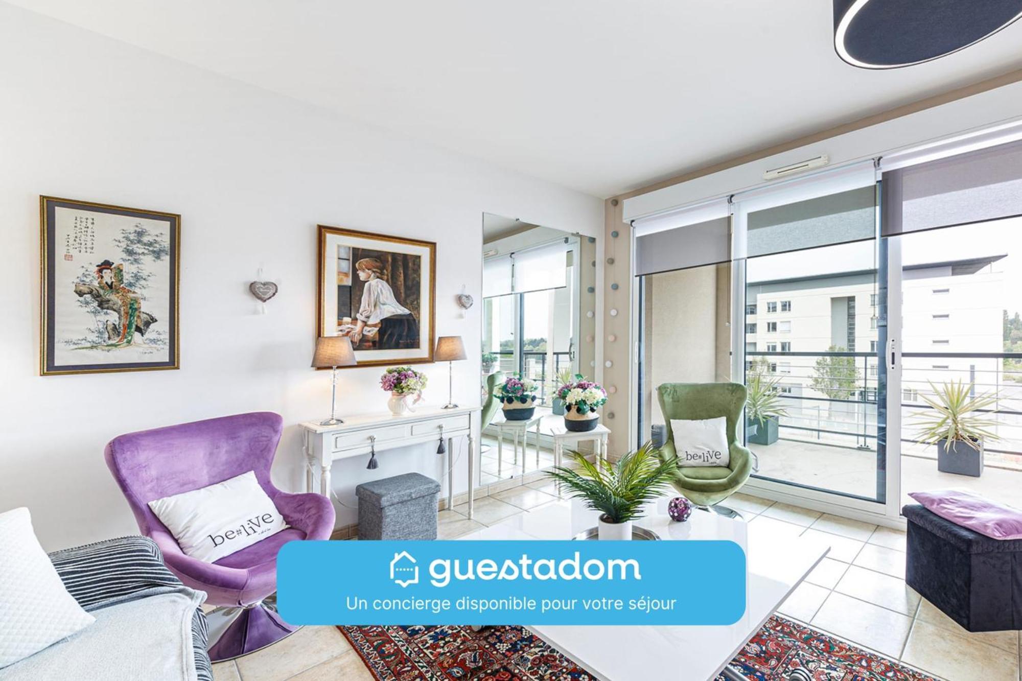 昂热L'Aragon Wifi Balcon Vue La Maine公寓 外观 照片